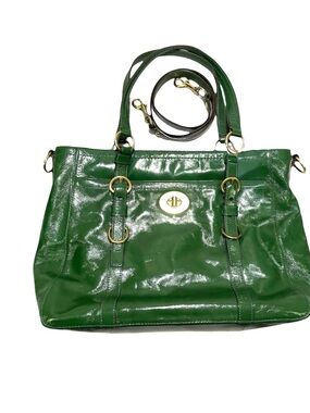 Coach Chelsea Tote Satchel F14022 Forest Green Patent Leather Bag